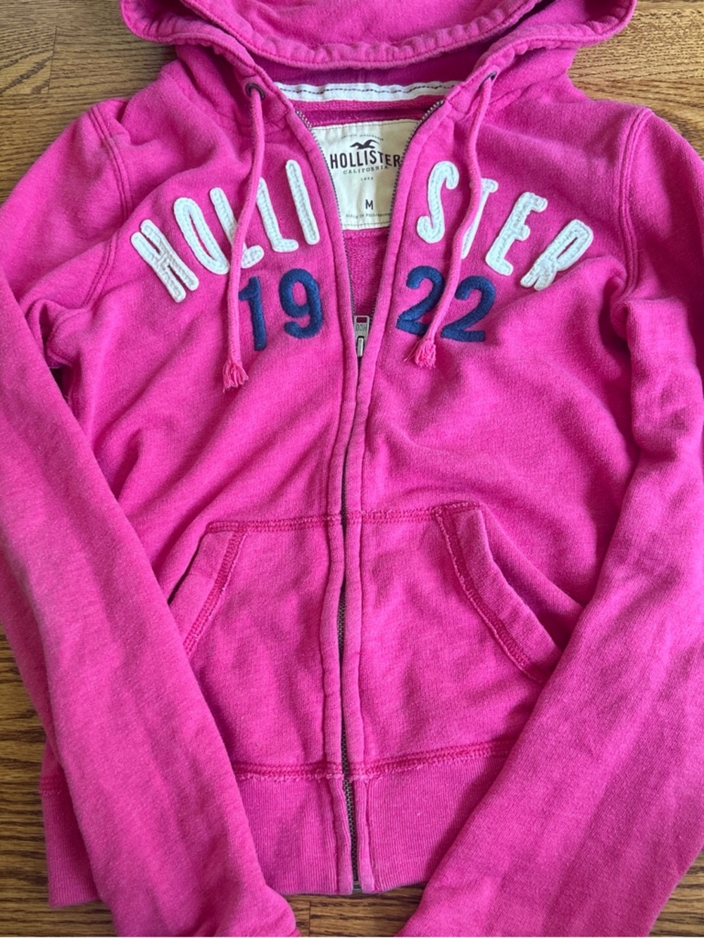 Hollister Vintage Y2K Pink Zip-Up Hoodie